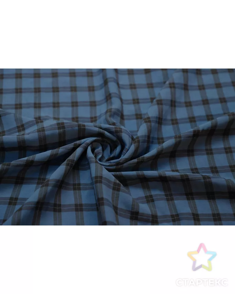 Блузочно-плательная ткань в клетку, цвет сине-черный арт. ГТ-6517-1-ГТ-5-8294-4-21-1 - рис. 1