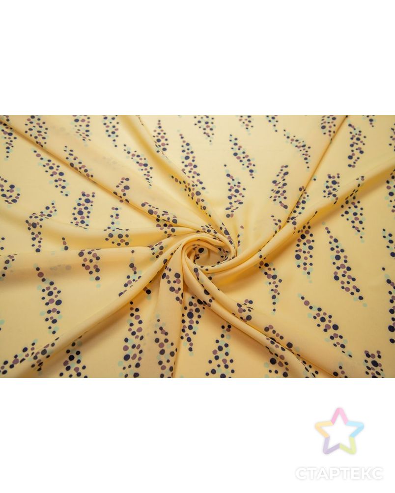 Блузочно-плательная ткань с принтом Шарики на желтом фоне арт. ГТ-8379-1-ГТ-5-8652-2-21-1 1