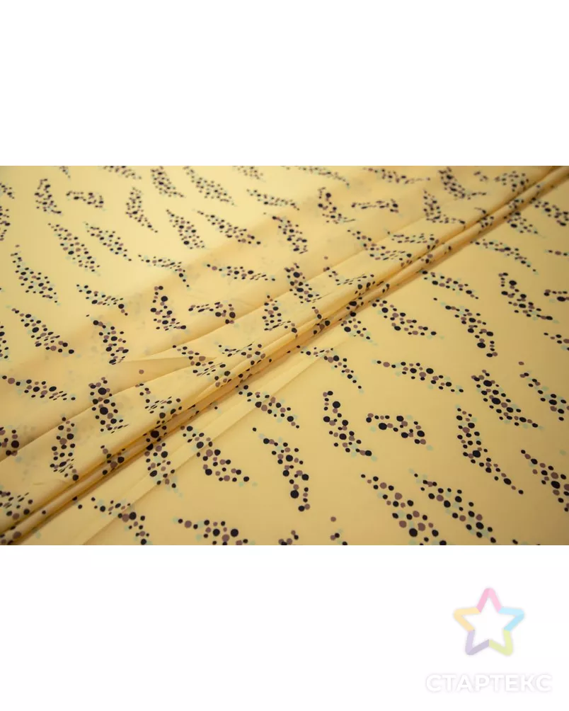 Блузочно-плательная ткань с принтом Шарики на желтом фоне арт. ГТ-8379-1-ГТ-5-8652-2-21-1 - рис. 2