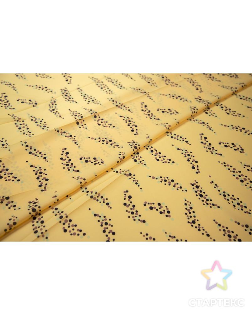 Блузочно-плательная ткань с принтом Шарики на желтом фоне арт. ГТ-8379-1-ГТ-5-8652-2-21-1 6