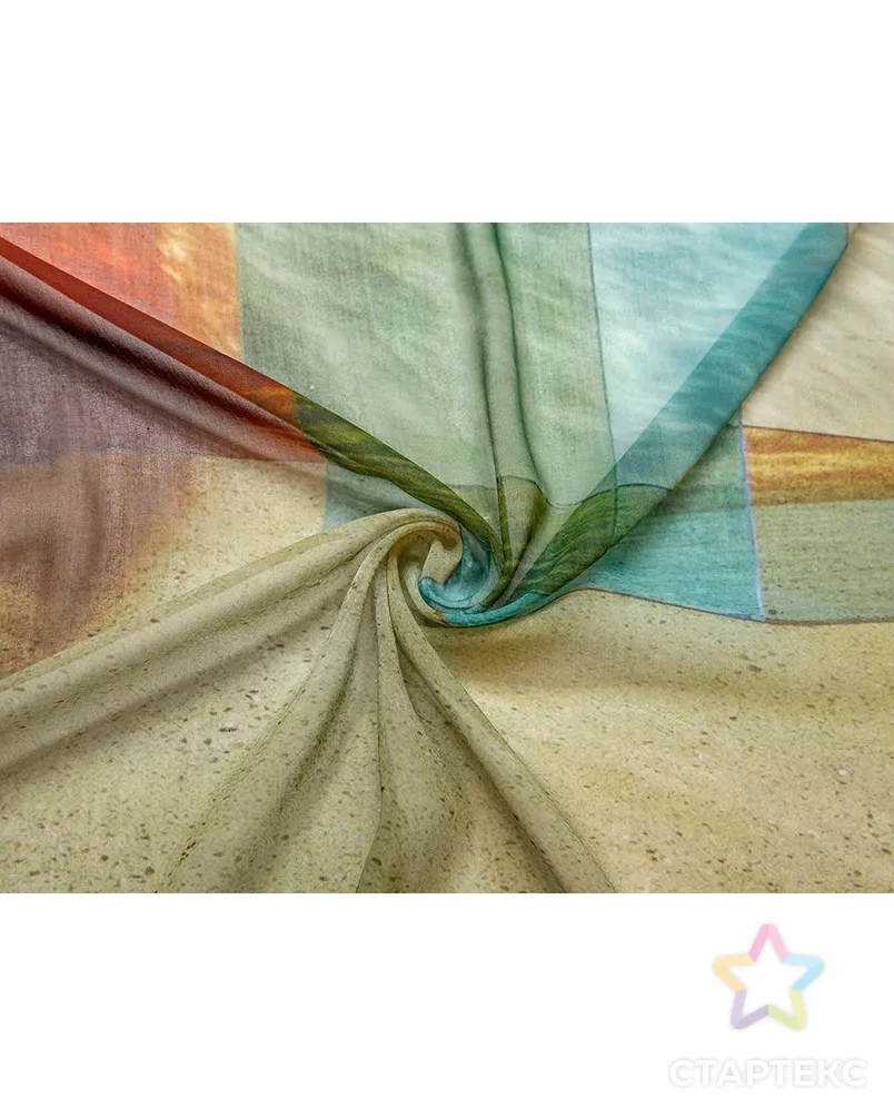 Блузочная ткань с абстрактным рисунком, купон 135 см, мультиколор арт. ГТ-7735-1-ГТ-5-9336-16-21-1 - рис. 1