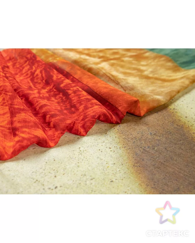 Блузочная ткань с абстрактным рисунком, купон 135 см, мультиколор арт. ГТ-7735-1-ГТ-5-9336-16-21-1 - рис. 3