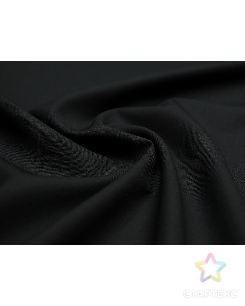 Классическая костюмная ткань угольно-черного цвета (174 гр/м2) арт. ГТ-3924-1-ГТ0000605