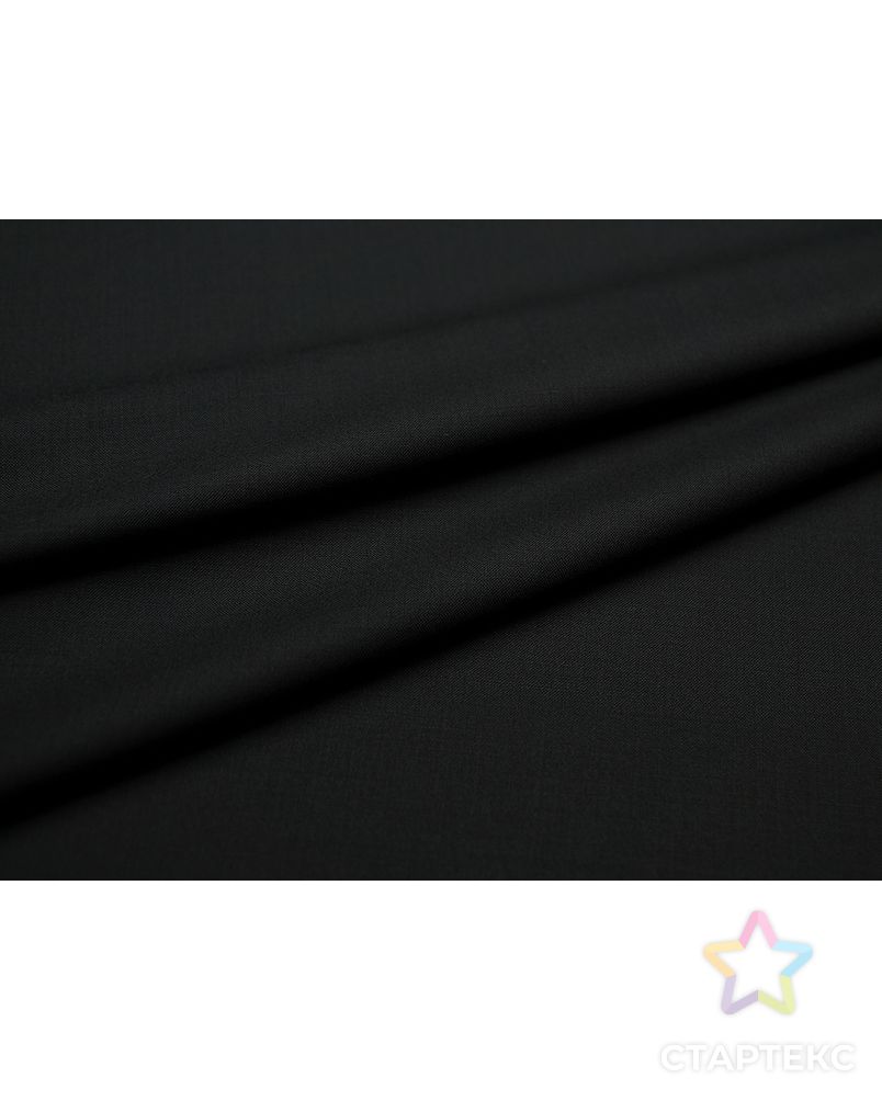 Классическая костюмная ткань угольно-черного цвета (174 гр/м2) арт. ГТ-3924-1-ГТ0000605 2