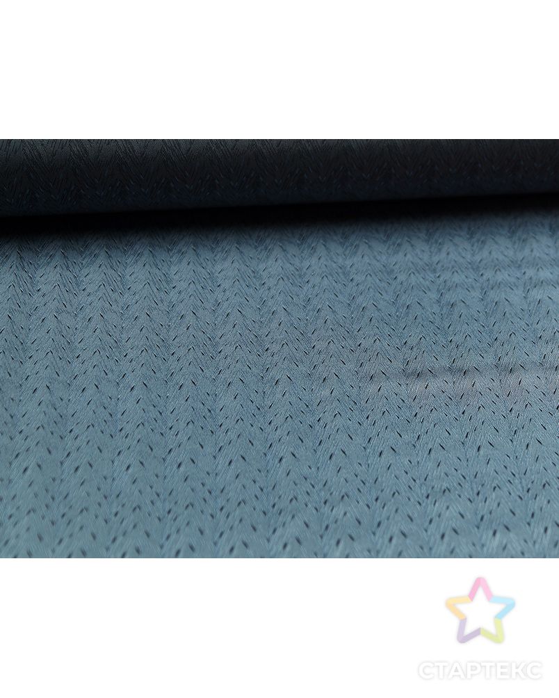 Жаккардовая шелковая подкладочная ткань в широкую елочку, цвет стальной арт. ГТ-3954-1-ГТ0000647 2