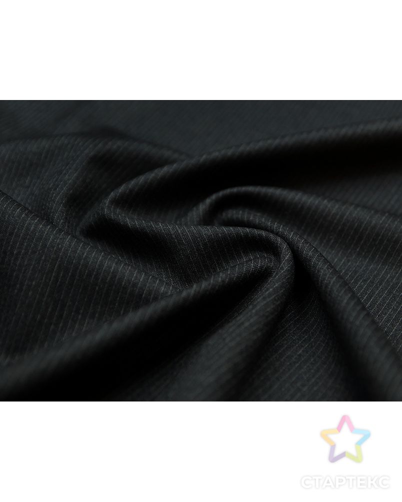 Двухсторонняя костюмная ткань темно-графитового цвета в полоску  (200 гр/м2) арт. ГТ-3494-1-ГТ0000066 1
