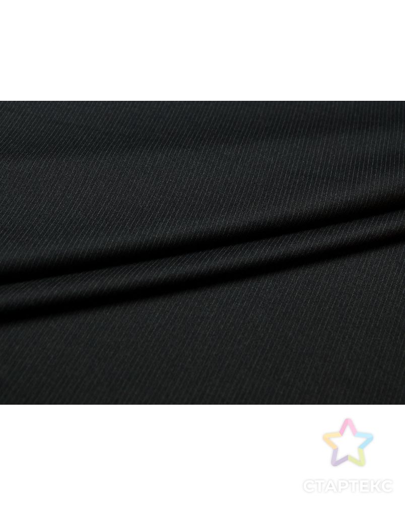 Двухсторонняя костюмная ткань темно-графитового цвета в полоску  (200 гр/м2) арт. ГТ-3494-1-ГТ0000066 2
