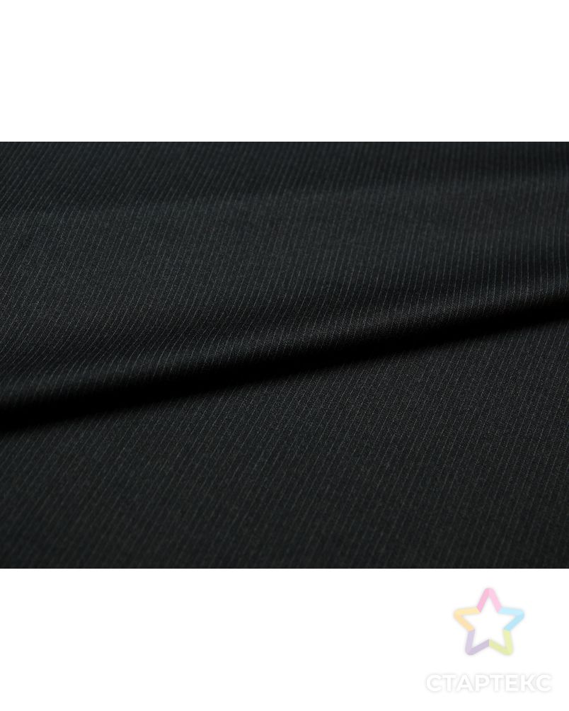 Двухсторонняя костюмная ткань темно-графитового цвета в полоску  (200 гр/м2) арт. ГТ-3494-1-ГТ0000066