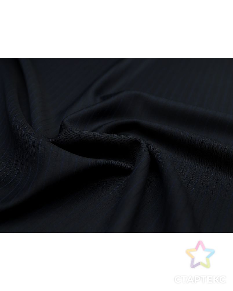 Классическая костюмная ткань в полоску на черном фоне арт. ГТ-4119-1-ГТ0000843 1
