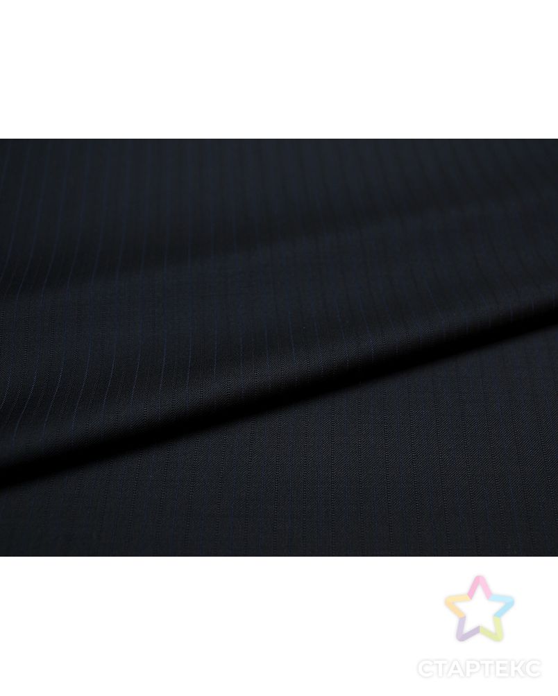 Классическая костюмная ткань в полоску на черном фоне арт. ГТ-4119-1-ГТ0000843 2