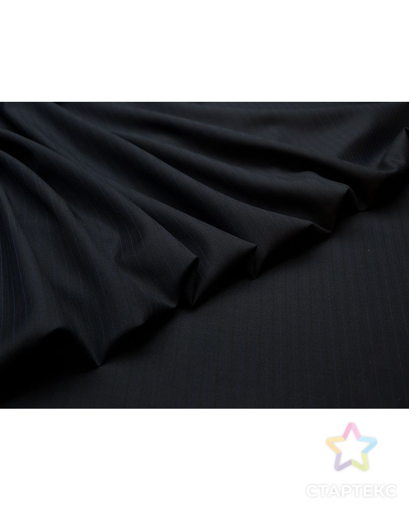Классическая костюмная ткань в полоску на черном фоне арт. ГТ-4119-1-ГТ0000843 3