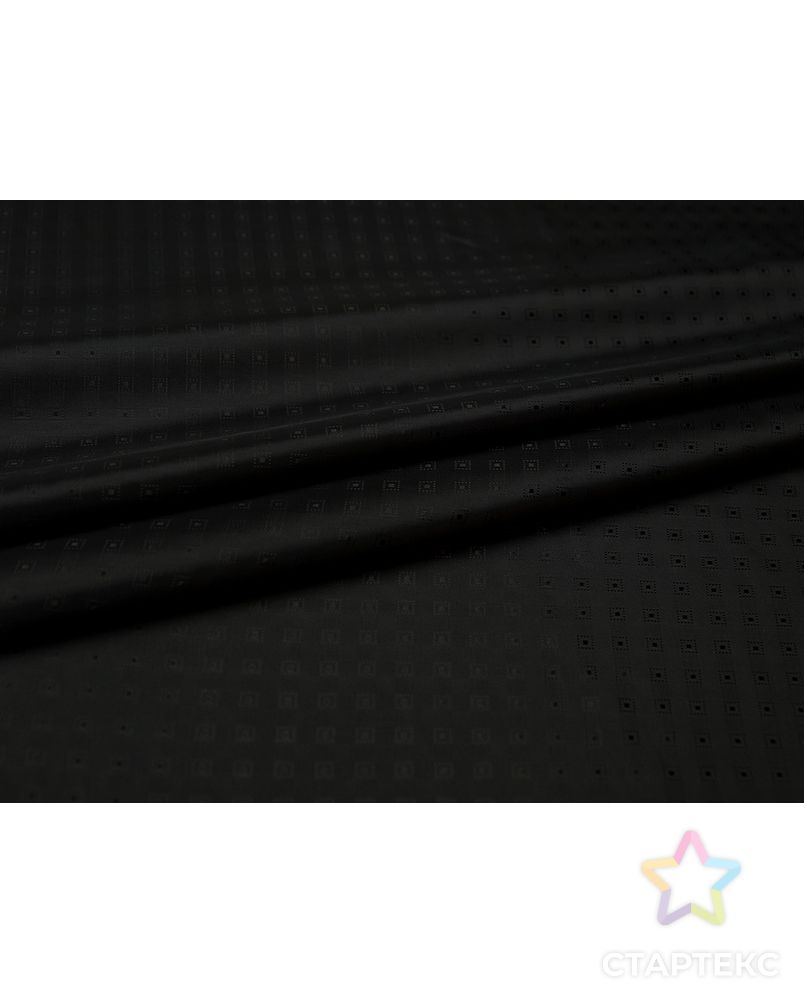 Жаккардовая вискозная подкладочная ткань черного цвета с геометрическим принтом арт. ГТ-4130-1-ГТ0000859 2