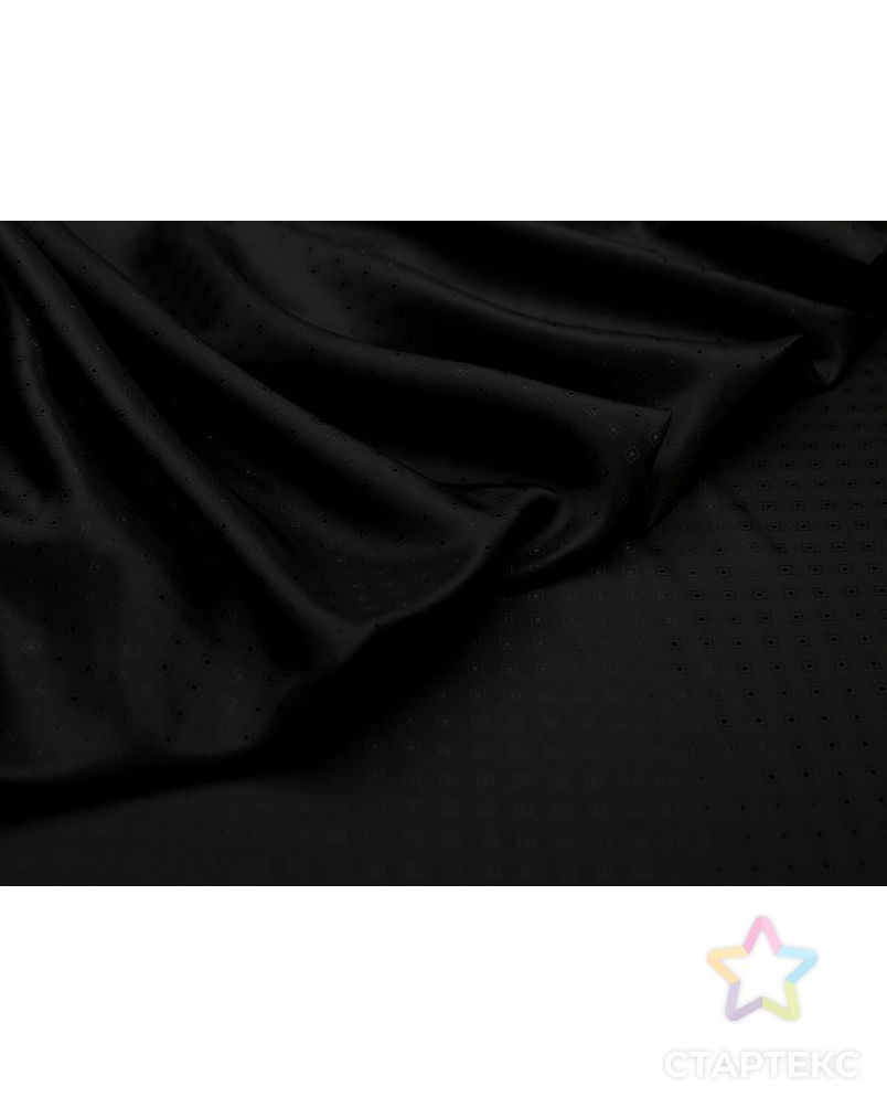 Жаккардовая вискозная подкладочная ткань черного цвета с геометрическим принтом арт. ГТ-4130-1-ГТ0000859