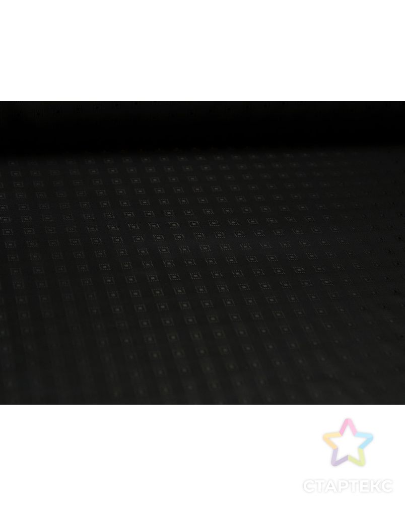 Жаккардовая вискозная подкладочная ткань черного цвета с геометрическим принтом арт. ГТ-4130-1-ГТ0000859 5
