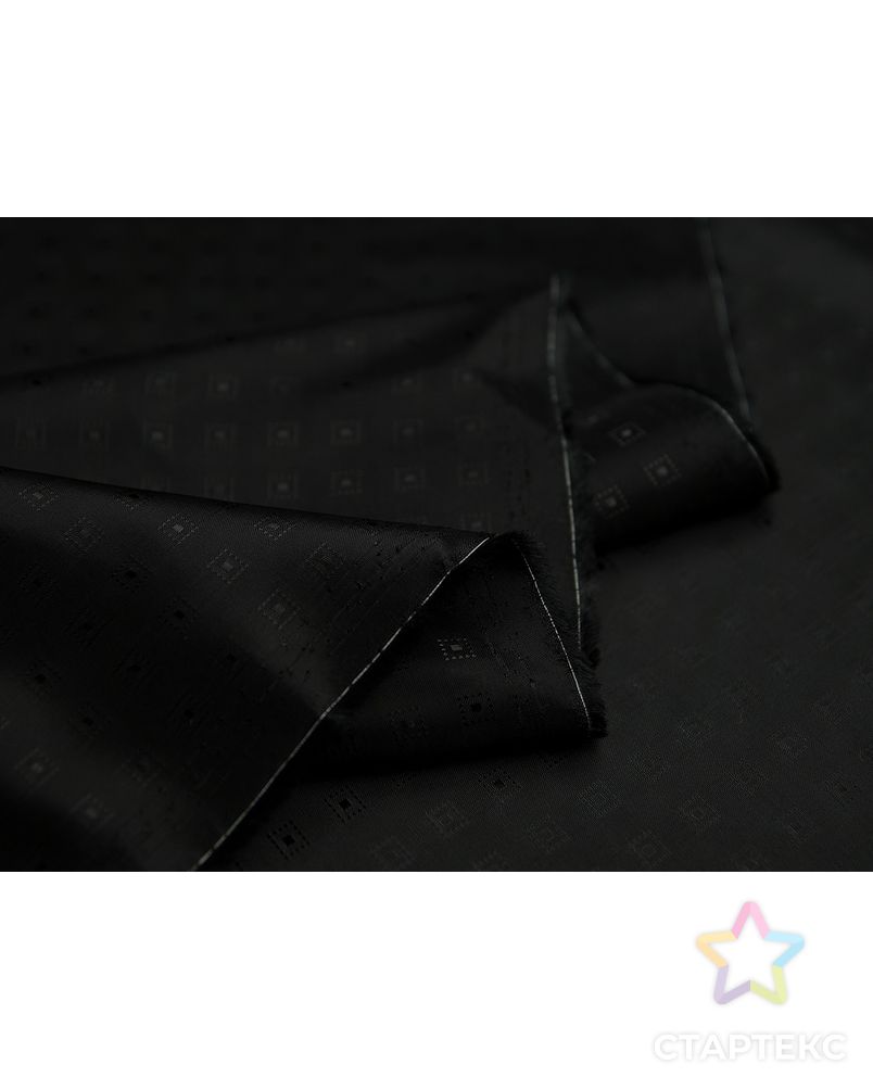 Жаккардовая вискозная подкладочная ткань черного цвета с геометрическим принтом арт. ГТ-4130-1-ГТ0000859 6