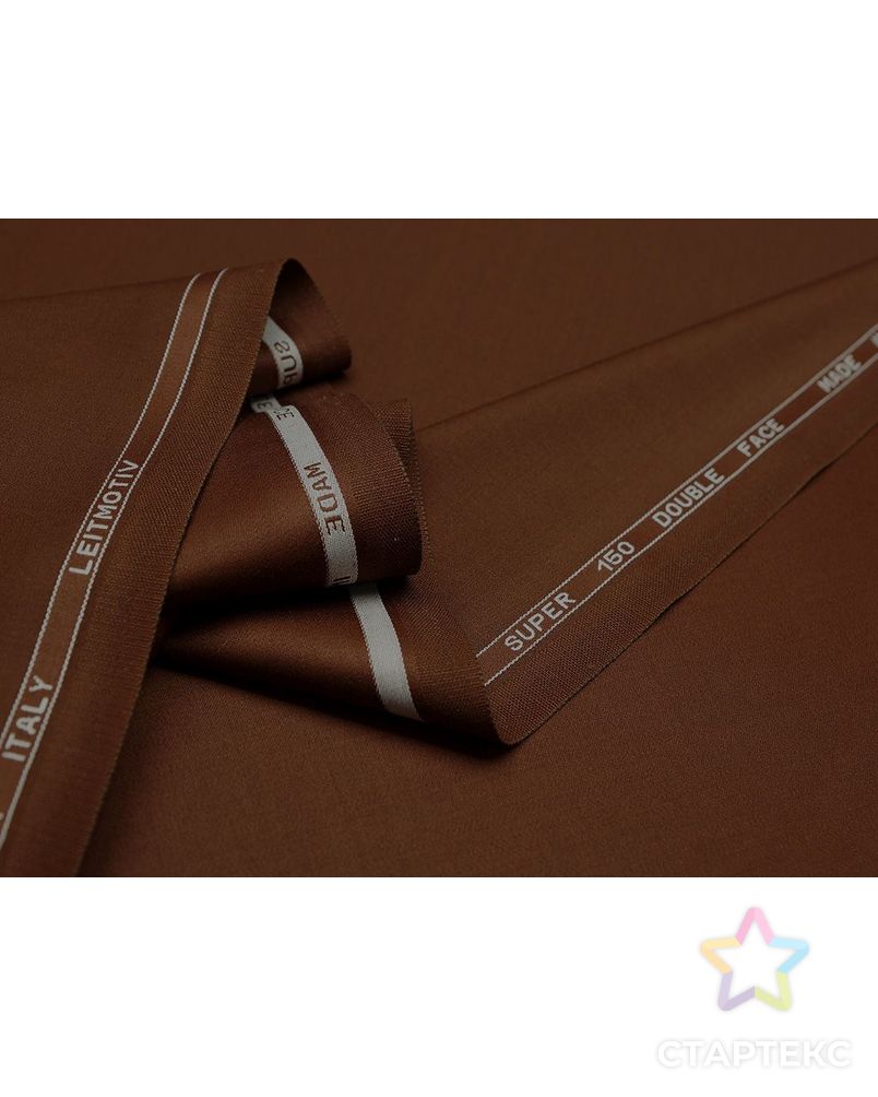 Ткань костюмная двухсторонняя, цвет коричневый цв.77 арт. ГТ-474-1-ГТ0022985