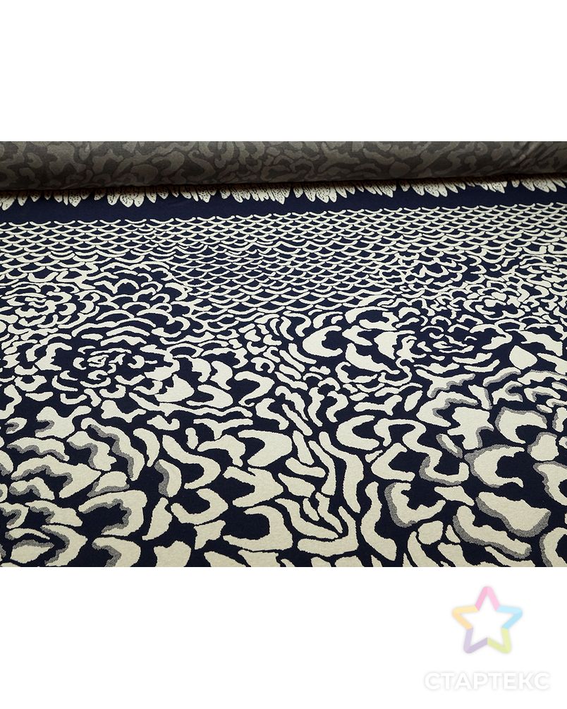 Ткань купонный трикотаж, цвет: морские волны (Раппорт 1,15м.) арт. ГТ-525-1-ГТ0023086