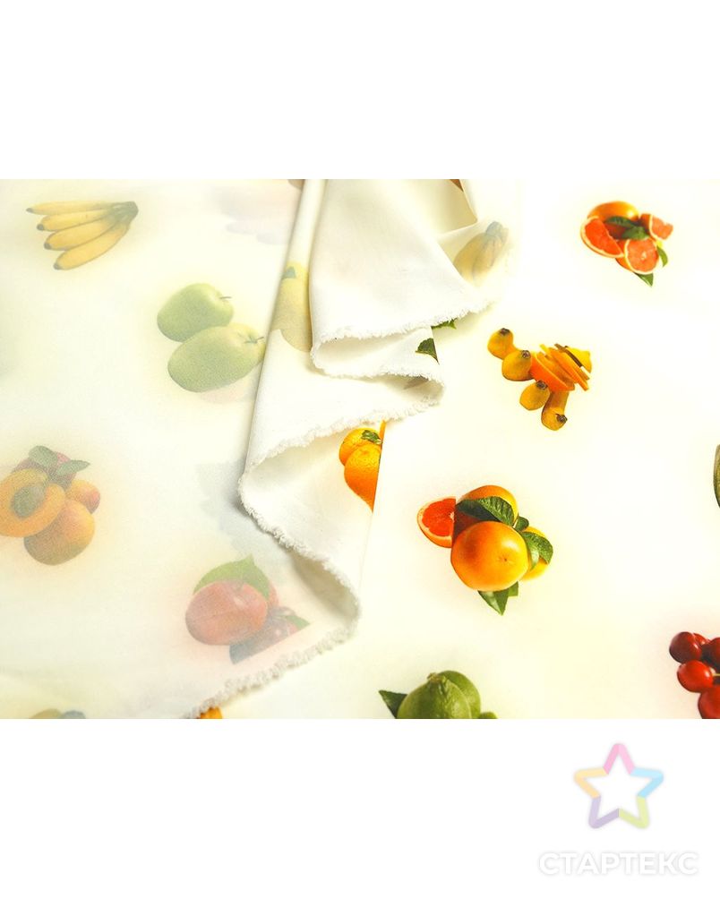 Заказать Блузочная ткань, сочные фрукты на белом поле арт. ГТ-1463-1-ГТ0043543 в Новосибирске