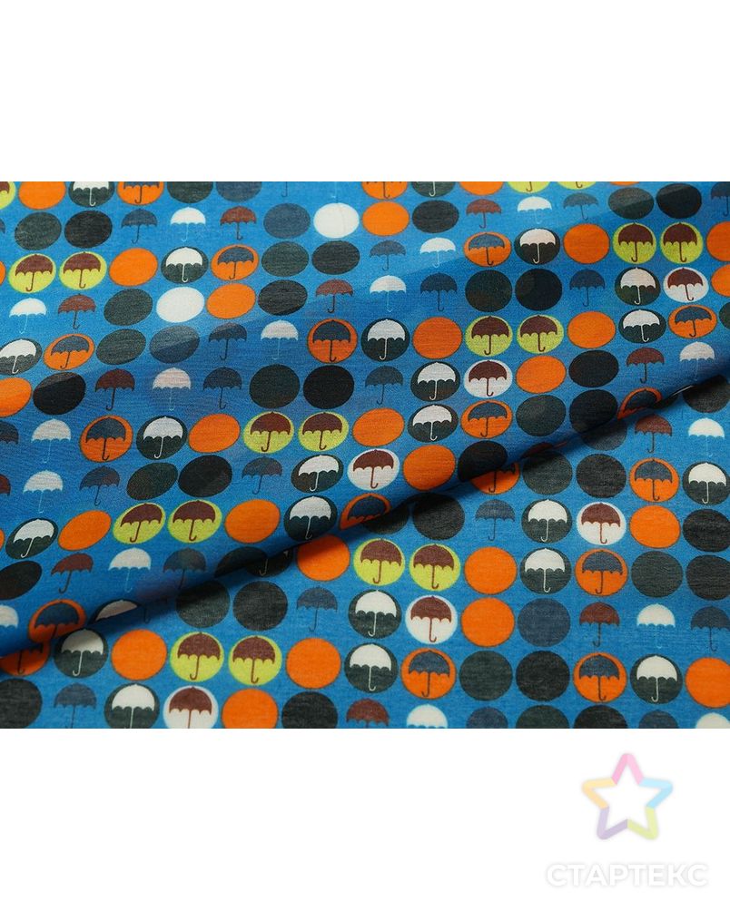 Заказать Нежный батист с принтом зонтики на синем фоне арт. ГТ-2855-1-ГТ0047724 в Новосибирске