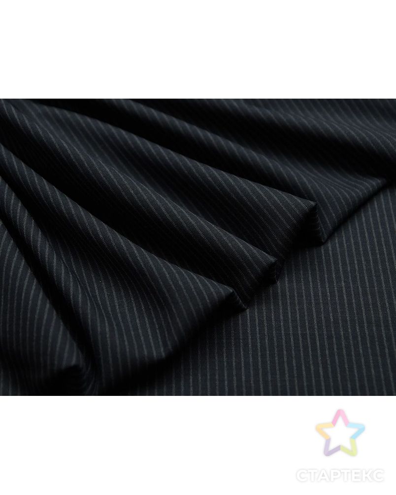 Заказать Элегантная костюмная ткань черно-серого цвета в среднюю полоску арт. ГТ-2896-1-ГТ0047774 в Новосибирске