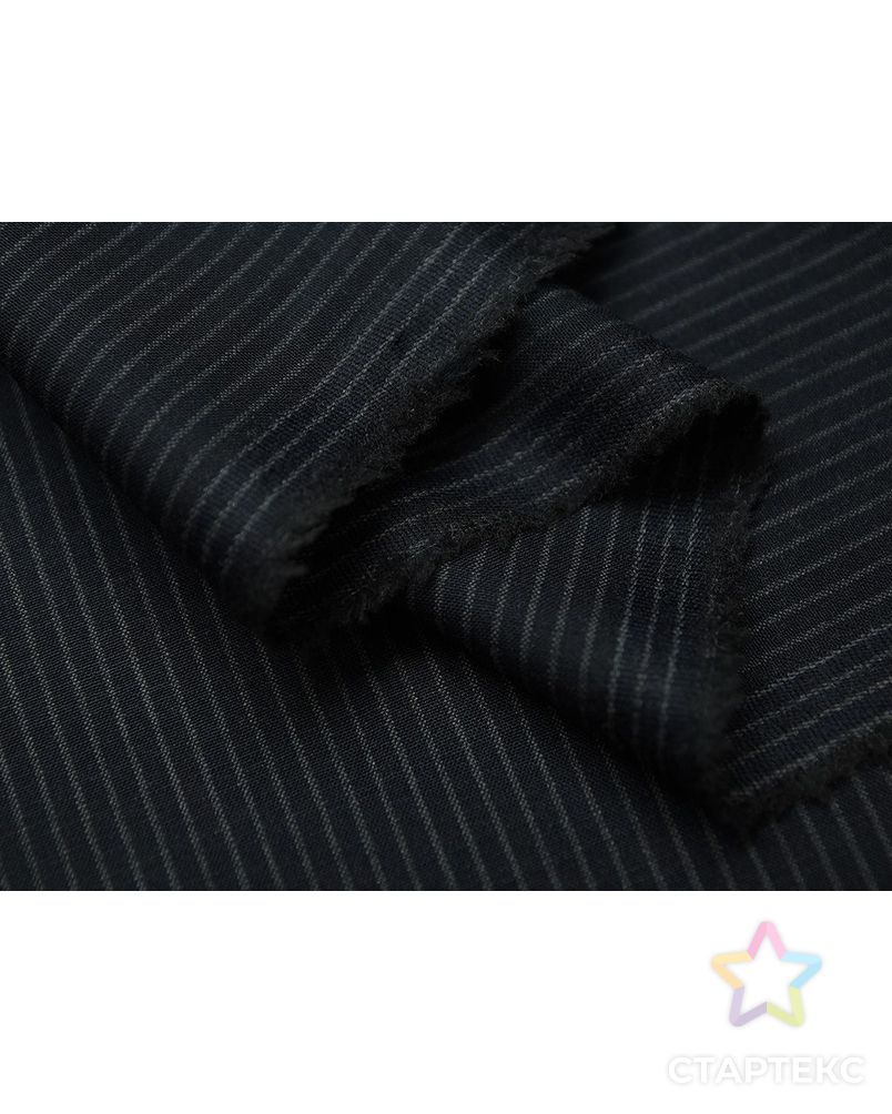 Элегантная костюмная ткань черно-серого цвета в среднюю полоску арт. ГТ-2896-1-ГТ0047774