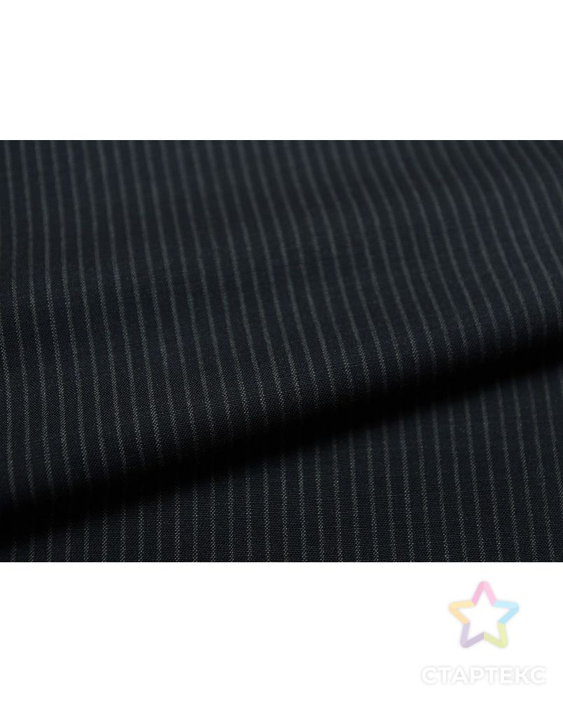 Элегантная костюмная ткань черно-серого цвета в среднюю полоску арт. ГТ-2896-1-ГТ0047774