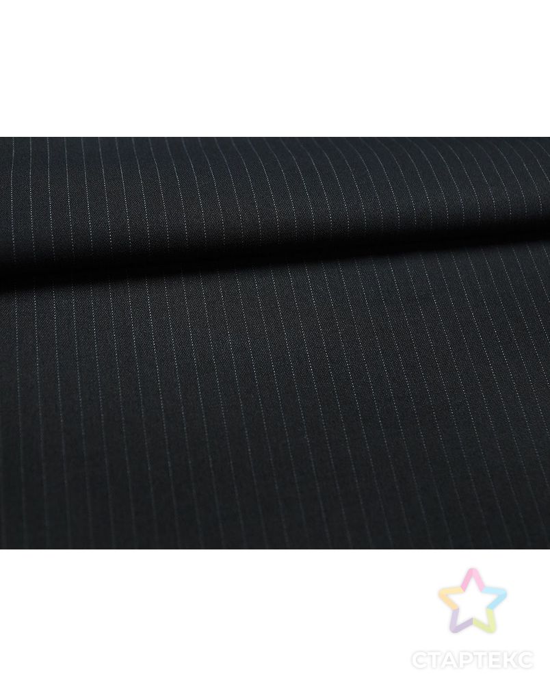 Классическая костюмная ткань в тонкую полоску, цвет темный графит арт. ГТ-2911-1-ГТ0047789
