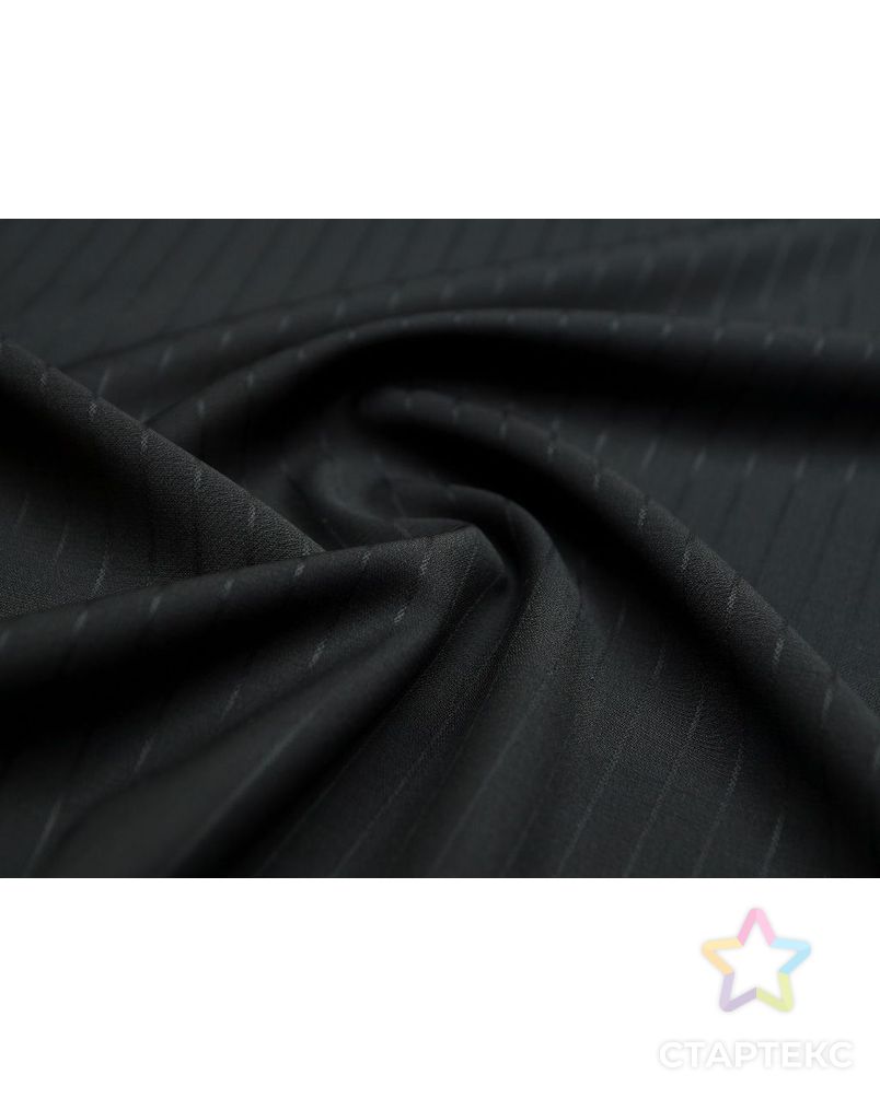 Черная костюмная ткань в полоску арт. ГТ-3023-1-ГТ0047903 1