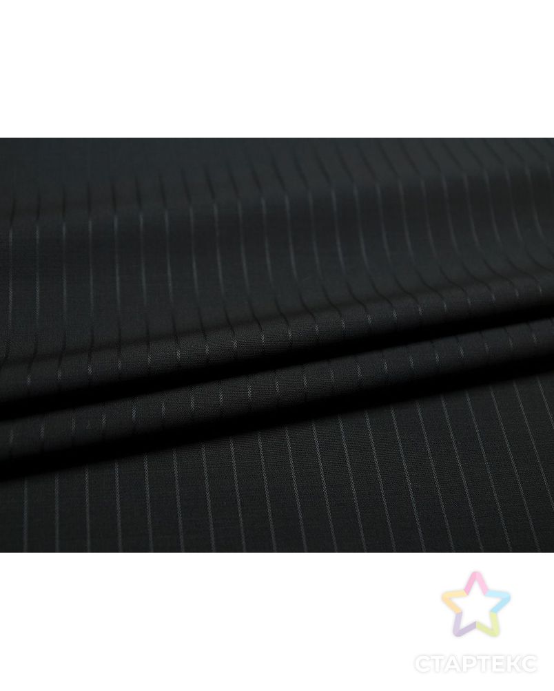 Черная костюмная ткань в полоску арт. ГТ-3023-1-ГТ0047903