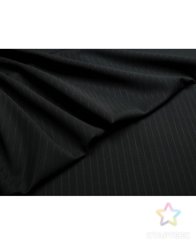 Черная костюмная ткань в полоску арт. ГТ-3023-1-ГТ0047903
