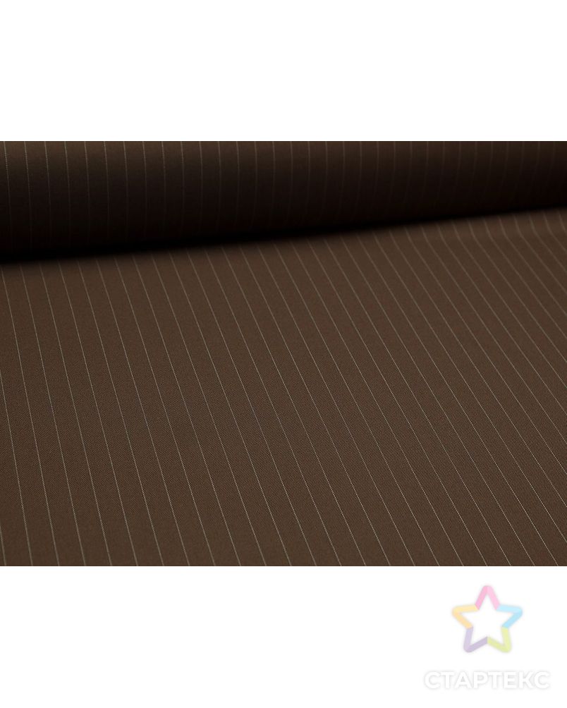 Классическая костюмная ткань шоколадного цвета в тонкую полосочку арт. ГТ-3034-1-ГТ0047917 5