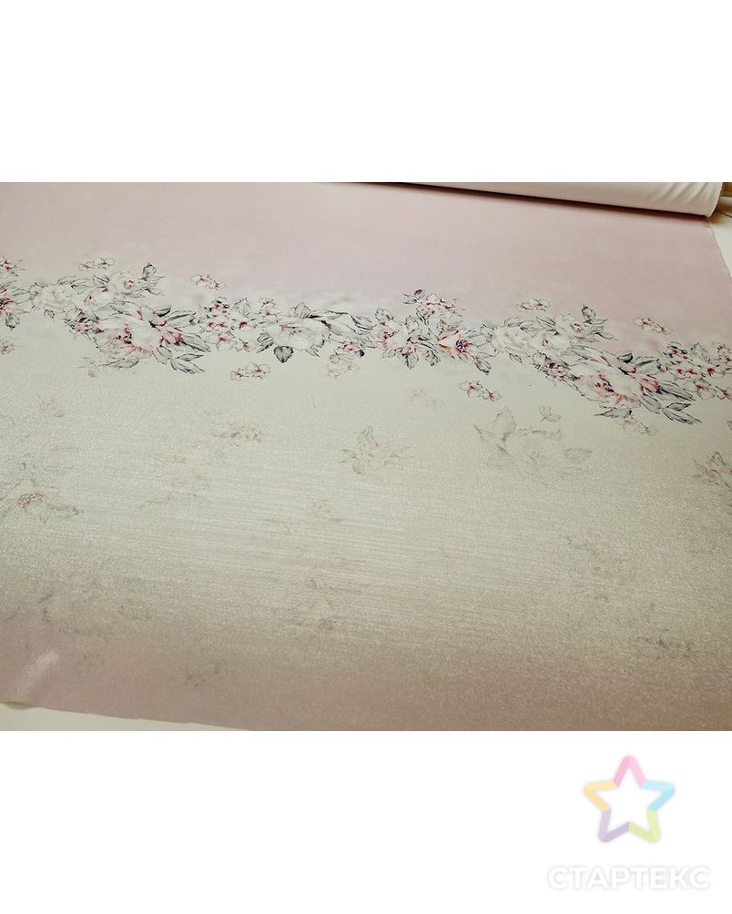 Купонный трикотаж с принтом цветы на розовом фоне (раппорт 1,20м) 180г/м2 арт. ГТ-3237-1-ГТ0047974