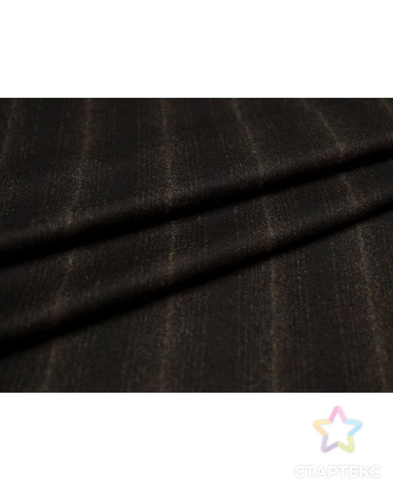 Ткань костюмная 2х сторонняя ткань в полоску кофейного цвета (234 гр/м2) арт. ГТ-3291-1-ГТ0048038 2