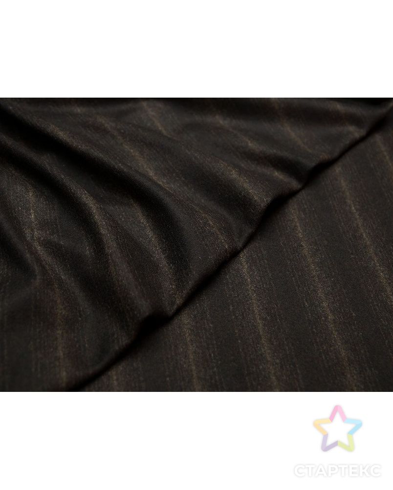 Ткань костюмная 2х сторонняя ткань в полоску кофейного цвета (234 гр/м2) арт. ГТ-3291-1-ГТ0048038 3