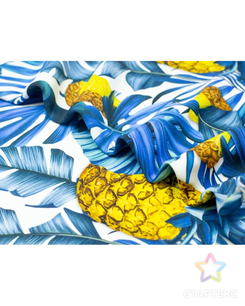 Ткань плательная "Кади", принт ананасы на желтом фоне арт. ГТ-4484-1-ГТ-28-5985-11-21-1 3
