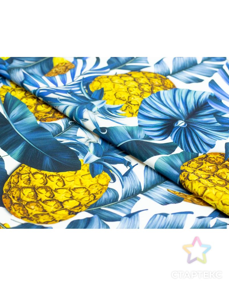 Ткань плательная "Кади", принт ананасы на желтом фоне арт. ГТ-4484-1-ГТ-28-5985-11-21-1 4