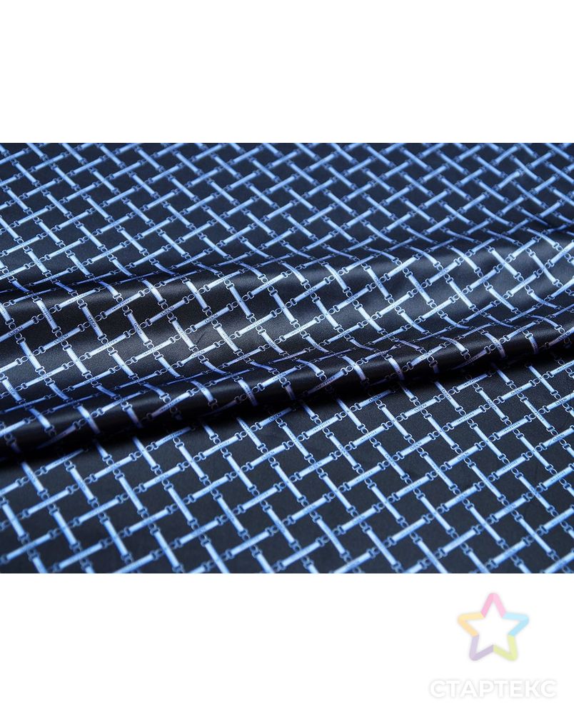 Блузочный шелк синего цвета с принтом арт. ГТ-4623-1-ГТ-39-6192-2-30-1