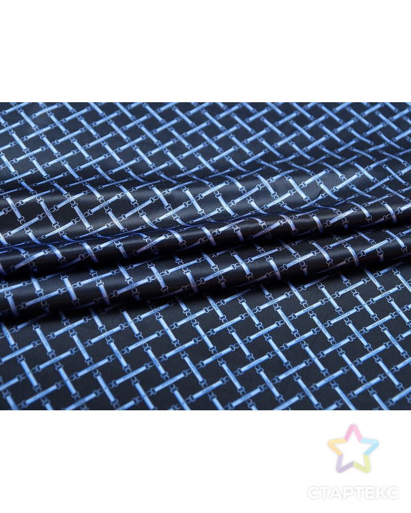 Блузочный шелк синего цвета с принтом арт. ГТ-4623-1-ГТ-39-6192-2-30-1 7