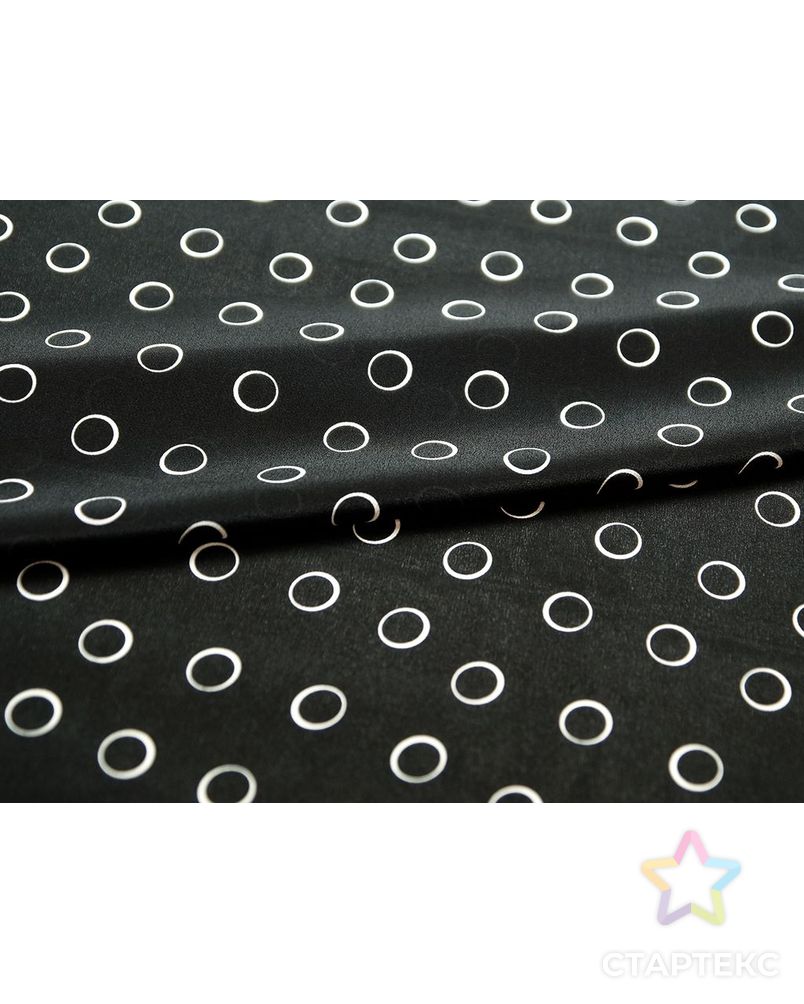 Блузочный шелк с принтом белые круги на черном фоне арт. ГТ-4724-1-ГТ-39-6157-9-37-1 2