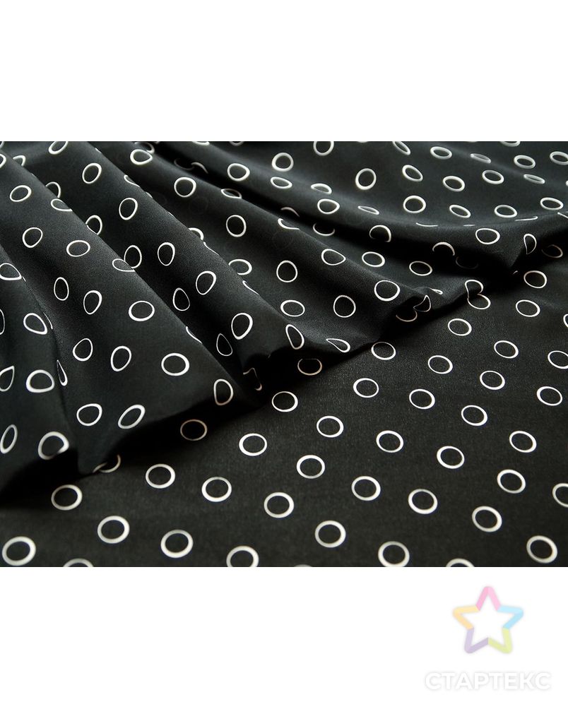 Блузочный шелк с принтом белые круги на черном фоне арт. ГТ-4724-1-ГТ-39-6157-9-37-1 3