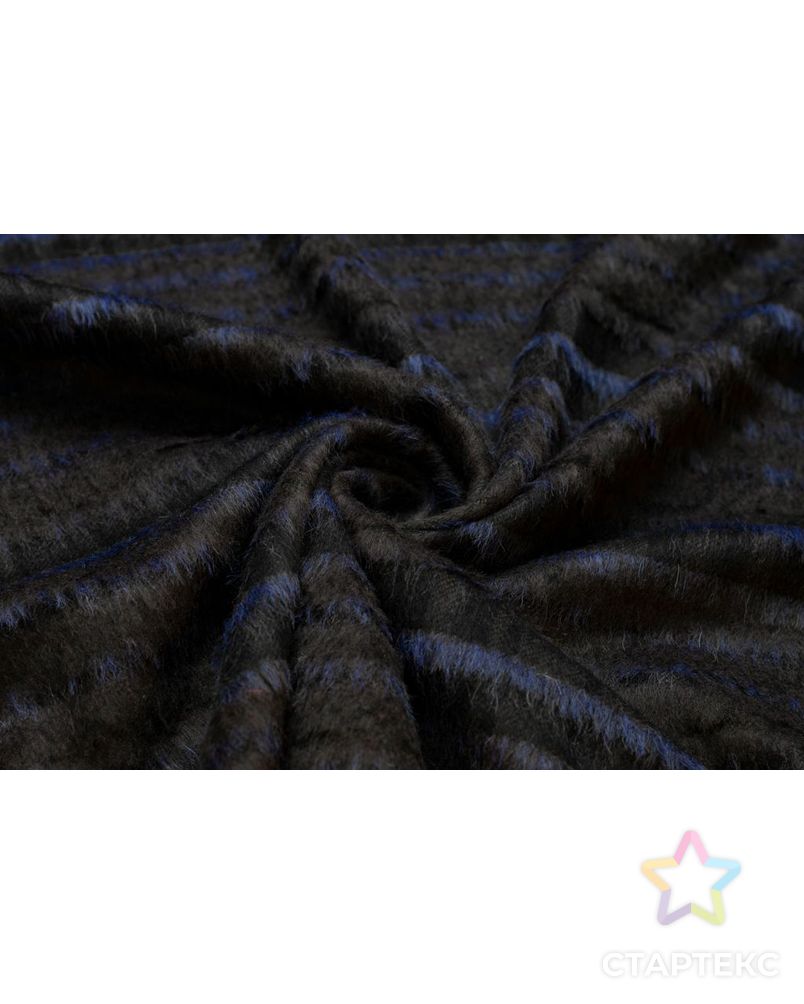 Пальтовая ткань в полоску со средним ворсом, сине-черный цвет арт. ГТ-6351-1-ГТ-26-8098-3-21-1 1