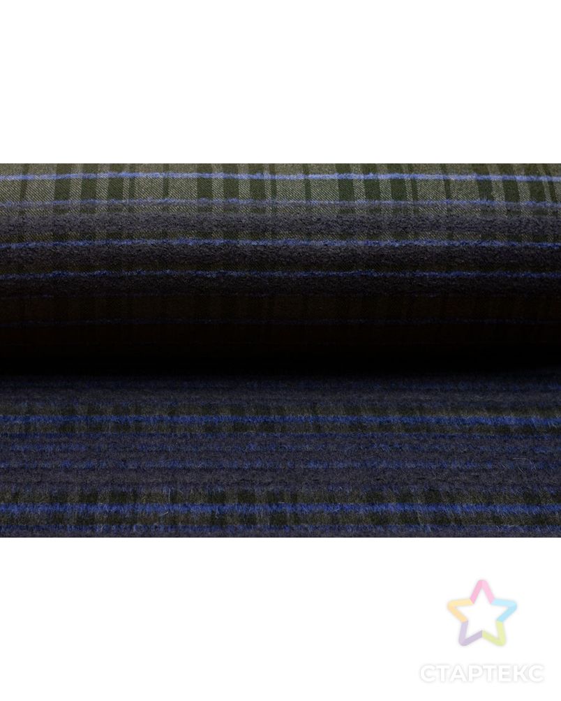 Пальтовая ткань в полоску со средним ворсом, сине-черный цвет арт. ГТ-6351-1-ГТ-26-8098-3-21-1 4