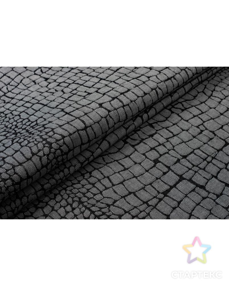 Джинса с рисунком "Рептилия", цвет черно-белый арт. ГТ-6378-1-ГТ-11-8130-13-37-1