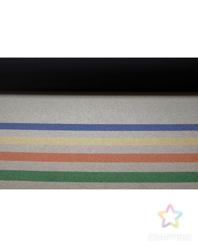 Пальтовая ткань двухслойная, разноцветные полоски на бежевом фоне, купон 107 см арт. ГТ-6403-1-ГТ-26-8165-3-21-1 4