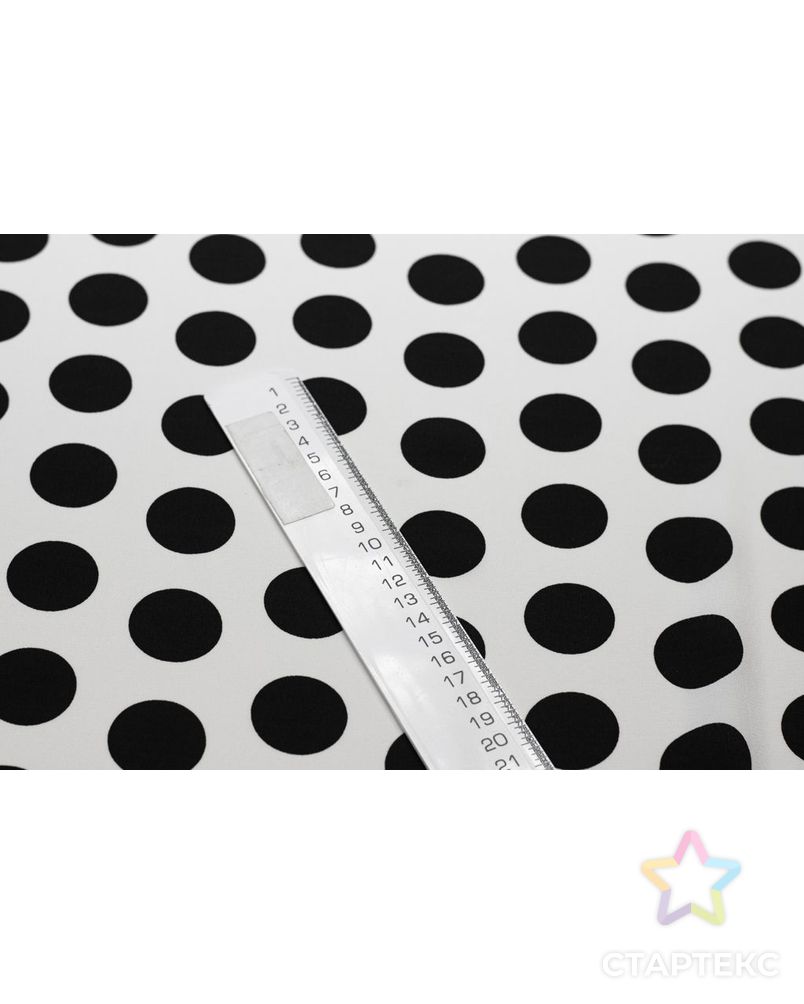 Креп блузочно-плательный с рисунком "Горох", цвет черно-белый арт. ГТ-6422-1-ГТ-18-8147-9-37-1 7