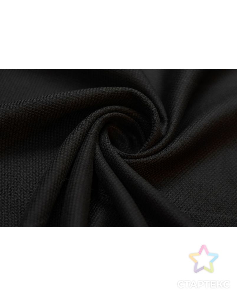 Двухслойная костюмная ткань с текстурной поверхностью, цвет черный арт. ГТ-6434-1-ГТ-17-8193-1-38-1 1