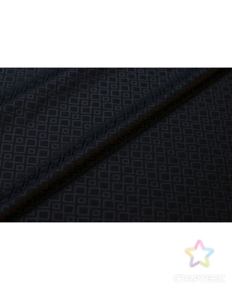 Жаккардовая ткань с рисунком "Ромбы", цвет черный арт. ГТ-6442-1-ГТ-12-8202-14-38-1 6