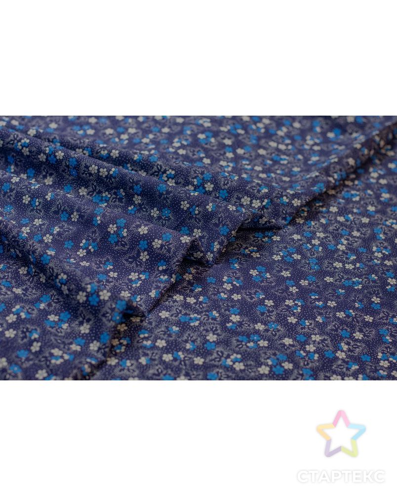Рубашечно-плательный хлопок с мелким цветочным рисунком на синем фоне арт. ГТ-6471-1-ГТ-38-8241-10-21-1 1