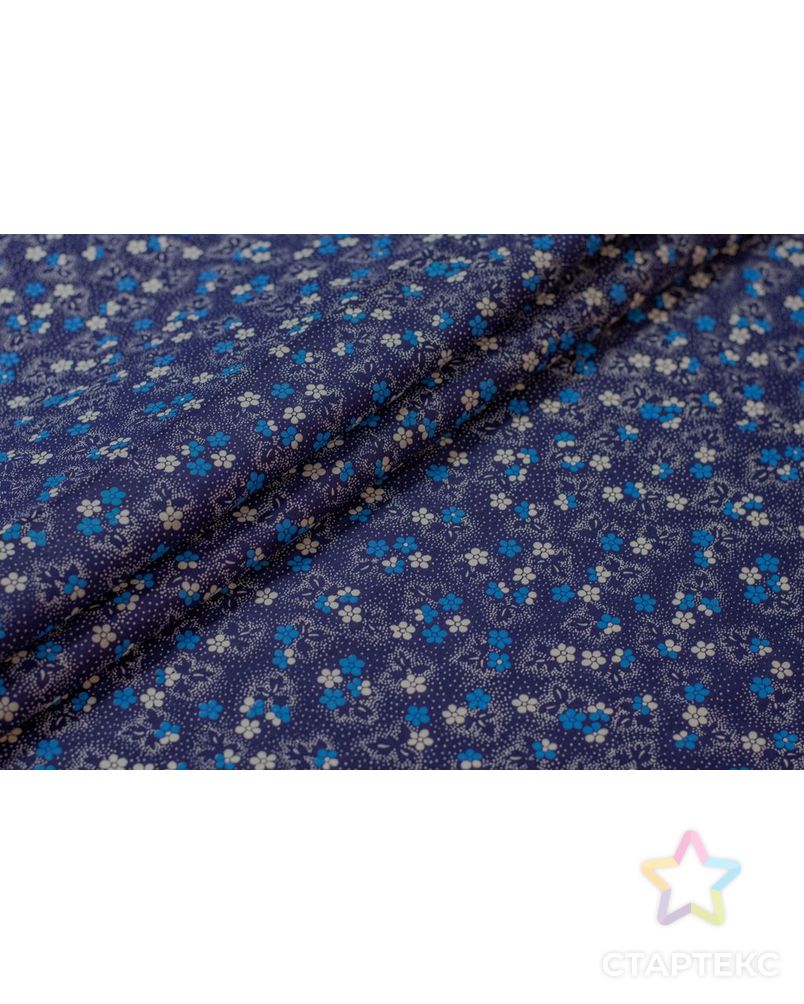 Рубашечно-плательный хлопок с мелким цветочным рисунком на синем фоне арт. ГТ-6471-1-ГТ-38-8241-10-21-1 2