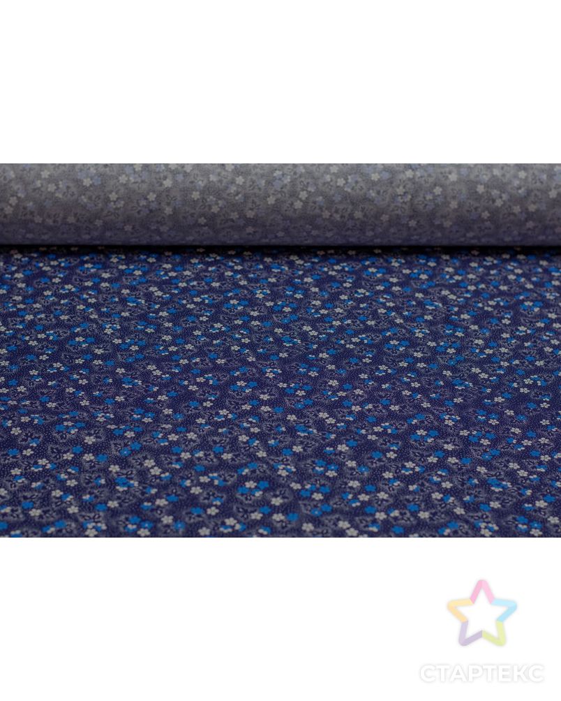 Рубашечно-плательный хлопок с мелким цветочным рисунком на синем фоне арт. ГТ-6471-1-ГТ-38-8241-10-21-1 3